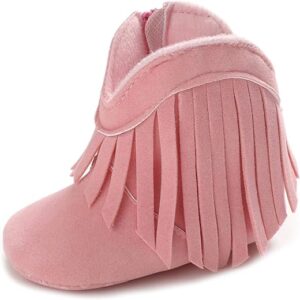 Baby Girls Cowboy Tassel Boots with Side Zipper 12-18 Months