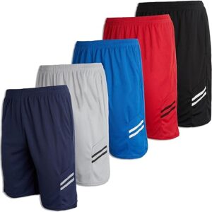 Real Essentials Boys 5-Pack Mesh Active Athletic Performance Basketball Shorts with Pockets | Babyz Corner