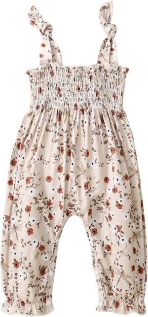 Floral Summer One Piece Sleeveless Romper Outfit