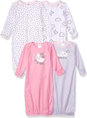 Gerber Baby Girls 4-Pack Sleeper Gown