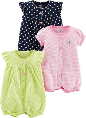 Simple Joys by Carter's Girls 3 Pack Snap-up Rompers
