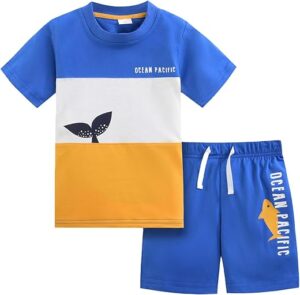 Bumeex Toddler Boys Cotton Short Sleeve T-shirt and French Terry Cargo Shorts Set | Babyz Corner Bumeex Toddler Boys Cotton Short Sleeve T-shirt and French Terry Cargo Shorts Set
