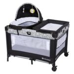 Baby Trend Nursery Center Travel Crib with Removable Rock-A-Bye Bassinet, Changing Table, Organizer, and Electronic Music Center and Nightlight, Robin