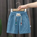 Nowe letnie spodenki chłopięce spodenki plażowe w cukierkowym kolorze dla dzieci na co dzień w pasie krótkie spodnie dziecięce odzież sportowa znosić - AliExpress 1501