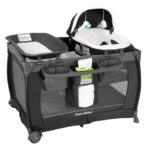 Pamo Babe Portable Playpen Foldable Playard for Baby and Toddler Mattress, Changing Table for Newborn Portable Playard