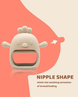 2 Packs Baby Teething Toy for 0-6 6-12 Months, Food Grade Silicone Teething Mitten, Anti Dropping Wrist Hand Teethers Baby Chew Toys for Sucking Needs, BPA Free