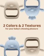 2 Packs Baby Teething Toy for 0-6 6-12 Months, Food Grade Silicone Teething Mitten, Anti Dropping Wrist Hand Teethers Baby Chew Toys for Sucking Needs, BPA Free