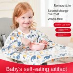 Babero de alimentación limpio para bebés, niños y niñas de 8 a 5 años, delantal con babero impermeable, bata con cubierta de mesa, babero de cobertura completa sin desorden para...