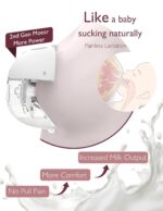 Momcozy M5 Hands-Free Wearable Breast Pump, Double-Sealed Flange for Baby-Like Comfort, 3 Modes & 9 Suction Levels, Portable Electric Pump – 24mm, 2-Pack Quill Gray