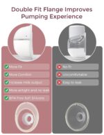 Momcozy M5 Hands-Free Wearable Breast Pump, Double-Sealed Flange for Baby-Like Comfort, 3 Modes & 9 Suction Levels, Portable Electric Pump – 24mm, 2-Pack Quill Gray