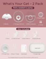 Momcozy M5 Hands-Free Wearable Breast Pump, Double-Sealed Flange for Baby-Like Comfort, 3 Modes & 9 Suction Levels, Portable Electric Pump – 24mm, 2-Pack Quill Gray