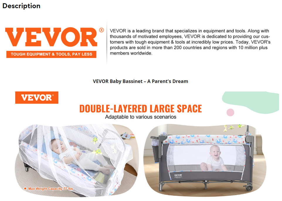 Screenshot 2025-07-22 232001 | Babyz Corner VEVOR Portable Baby Bassinet