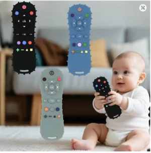 Baby Silicone Remote Control Teether – Cartoon Handheld Teething Toy | BPA-Free, Anti-Bite, Sensory & Soothing Teether for Infants